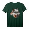 Wolf Berge Landschaft Tier Kunst T-Shirt für Tierliebhaber und Wolfsfans – Perfekt als Geschenk für Natur- und Tierfreunde