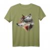 Wolf Berge Landschaft Tier Kunst T-Shirt für Tierliebhaber und Wolfsfans – Perfekt als Geschenk für Natur- und Tierfreunde