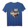 Wolf Berge Landschaft Tier Kunst T-Shirt für Tierliebhaber und Wolfsfans – Perfekt als Geschenk für Natur- und Tierfreunde