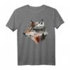 Wolf Berge Landschaft Tier Kunst T-Shirt für Tierliebhaber und Wolfsfans – Perfekt als Geschenk für Natur- und Tierfreunde