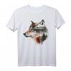 Wolf Berge Landschaft Tier Kunst T-Shirt für Tierliebhaber und Wolfsfans – Perfekt als Geschenk für Natur- und Tierfreunde