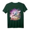 Space Cat Riding Unicorn T-Shirt mit Regenbogen und Laser - Buntes Fantasy-Kleidungsstück für Kinder