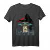Funny Ufo Alien Black Cat Laser Eye Vintage T-Shirt für Männer und Frauen - Humorvolles Sci-Fi Design