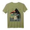 Funny Ufo Alien Black Cat Laser Eye Vintage T-Shirt für Männer und Frauen - Humorvolles Sci-Fi Design