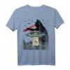 Funny Ufo Alien Black Cat Laser Eye Vintage T-Shirt für Männer und Frauen - Humorvolles Sci-Fi Design