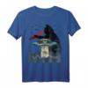 Funny Ufo Alien Black Cat Laser Eye Vintage T-Shirt für Männer und Frauen - Humorvolles Sci-Fi Design