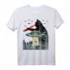 Funny Ufo Alien Black Cat Laser Eye Vintage T-Shirt für Männer und Frauen - Humorvolles Sci-Fi Design