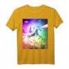 Space Cat Riding Einhorn T-Shirt mit Laser, Tacos und Regenbogen – Buntes, lustiges Trendshirt für Katzen- und Einhorn-Fans