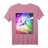 Space Cat Riding Einhorn T-Shirt mit Laser, Tacos und Regenbogen – Buntes, lustiges Trendshirt für Katzen- und Einhorn-Fans
