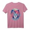 Löwe Kunst - Buntes Tiermotiv Löwe T-Shirt für Tierliebhaber, Zoo-Fans & Tierfreunde
