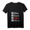 Damen Lustiges Japan Essen Schlaf Anime & Manga T-Shirt mit V-Ausschnitt – Perfektes Otaku Geschenk für Anime-Liebhaberinnen