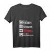 Damen Lustiges Japan Essen Schlaf Anime & Manga T-Shirt mit V-Ausschnitt – Perfektes Otaku Geschenk für Anime-Liebhaberinnen