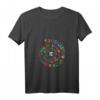 Damen Pi Spiral Math Geek T-Shirt – Lustiges Pi Day T-Shirt für Mathenerds, Lehrer und STEM-Fans mit V-Ausschnitt