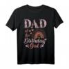 Herren Dad of The Birthday Girl T-Shirt für den ersten Geburtstag - Boho Regenbogen Familienoutfit, trendiges Geschenk für Mütter, Väter & Familie