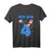 Kinder Rakete Astronaut T-Shirt zum 4. Geburtstag – Lustiges Weltraum Geschenk für Jungen, Astronauten und Raumfahrtfans
