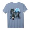 Drei Wölfe heulen und Mond T-Shirt – Lustiges Tierdesign für Wolfsliebhaber & Naturfreunde
