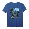 Drei Wölfe heulen und Mond T-Shirt – Lustiges Tierdesign für Wolfsliebhaber & Naturfreunde