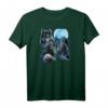 Damen T-Shirt mit drei Wölfen Heulen und Mond - Lustiges und Kreatives Wolfsthema für Tierliebhaber mit Humor