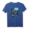 Damen T-Shirt mit drei Wölfen Heulen und Mond - Lustiges und Kreatives Wolfsthema für Tierliebhaber mit Humor