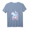 Damen 80s Retro Vaporwave & Pastel Goth Kawaii Mond V-Ausschnitt T-Shirt - Perfekt als Geschenk für Freundin oder Freund