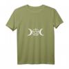 Damen Hexe T-Shirt mit Dreifach-Mond, Göttin und Pentagramm - Spirituelle Mode für Wicca, Hexerei und Paganismus