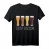 Bier T-Shirt mit Weißbierglas Stop Rassismus – Geschenk für Bierliebhaber, Freunde und Familie gegen Rassismus, ideal für Vatertag, Geburtstag & Weihnachten