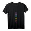 Damen Chakra Regenbogen Yoga Meditation Symbol Spirituell Fraktal T-Shirt mit V-Ausschnitt – Perfekt für Meditation, Yoga & Esoterik-Liebhaber