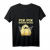 Damen Pew Pew Madafakas Fantasy Huhn Küken mit Pistole T-Shirt mit V-Ausschnitt – Lustiges Geschenk für Hühner- und Fantasy-Liebhaber