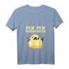 Damen Pew Pew Madafakas Fantasy Huhn Küken mit Pistole T-Shirt mit V-Ausschnitt – Lustiges Geschenk für Hühner- und Fantasy-Liebhaber