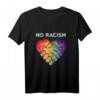 No Racism Herz Anti Rassismus T-Shirt - Statement gegen Fremdenhass, Rassismus & Polizeigewalt für Frieden & Gleichheit