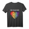 No Racism Herz Anti Rassismus T-Shirt - Statement gegen Fremdenhass, Rassismus & Polizeigewalt für Frieden & Gleichheit