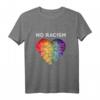 No Racism Herz Anti Rassismus T-Shirt - Statement gegen Fremdenhass, Rassismus & Polizeigewalt für Frieden & Gleichheit