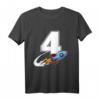 Kinder Rakete T-Shirt für 4. Geburtstag Junge – Weltraum Raumschiff Motiv, Ideal als Geburtstagsgeschenk für kleine Astronauten