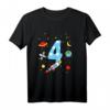 Kinder 4. Geburtstag Rakete T-Shirt für Jungen – Lustiges Weltraum-Outfit für Geburtstag, Kindergarten & Schule