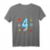 Kinder 4. Geburtstag Rakete T-Shirt für Jungen – Lustiges Weltraum-Outfit für Geburtstag, Kindergarten & Schule