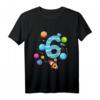 Kinder 6. Geburtstag Jungen & Mädchen Planeten Weltraum T-Shirt - Perfekt für Astronauten-Party & Geburtstagsgeschenke
