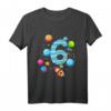 Kinder 6. Geburtstag Jungen & Mädchen Planeten Weltraum T-Shirt - Perfekt für Astronauten-Party & Geburtstagsgeschenke
