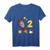 Kinder 2. Geburtstag T-Shirt mit Rakete und Astronaut - Perfekt für den Weltraum-Fan zum Geburtstag, Kindergarten & Schule