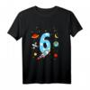 Kinder 6. Geburtstag Rakete T-Shirt für Jungen – Lustiges Weltraum-Outfit für den sechsten Geburtstag, ideal als Geschenk für Sohn, Enkel oder Neffen