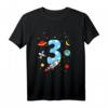 Kinder 3. Geburtstag Rakete T-Shirt für Jungen - Lustiges Weltraum Outift zum Geburtstag, Kindergarten & Schule