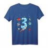 Kinder 3. Geburtstag Rakete T-Shirt für Jungen - Lustiges Weltraum Outift zum Geburtstag, Kindergarten & Schule