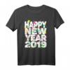 Happy New Year 2019 T-Shirt mit Feuerwerk & Raketen – Buntes Silvester Outfit für Damen, Herren & Kinder zum Jahreswechsel