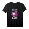 Just a girl who loves rats - T-Shirt für Rattenliebhaberinnen, ideales Weihnachts- und Geburtstagsgeschenk für Rattenfans