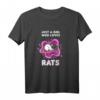 Just a girl who loves rats - T-Shirt für Rattenliebhaberinnen, ideales Weihnachts- und Geburtstagsgeschenk für Rattenfans