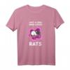 Just a girl who loves rats - T-Shirt für Rattenliebhaberinnen, ideales Weihnachts- und Geburtstagsgeschenk für Rattenfans