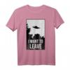 Science Fiction T-Shirt mit UFO-Design 'I want to leave' – Perfekt für Sci-Fi Fans, Raumfahrt- und Alien-Enthusiasten, ideal als Geschenk