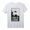 Science Fiction T-Shirt mit UFO-Design 'I want to leave' – Perfekt für Sci-Fi Fans, Raumfahrt- und Alien-Enthusiasten, ideal als Geschenk