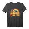 Satan liebt mich T-Shirt im Kawaii-Stil mit Regenbogen und Herzen – Perfekt für Gothic, Death Metal und dunklen Humor