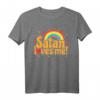 Satan liebt mich T-Shirt im Kawaii-Stil mit Regenbogen und Herzen – Perfekt für Gothic, Death Metal und dunklen Humor
