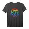Hail Gay Satan Pentagramm T-Shirt – Bunte LGBTQ Farben, Goth Kleidung & Satanismus Geschenk für Schwule, Lesben & Paare